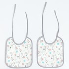 Набор детских слюнявчиков Крошка Я, 4 шт. + подарок, 20×17 см, цвет бирюзовый, серый - Фото 3