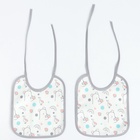 Набор детских слюнявчиков Крошка Я, 4 шт. + подарок, 20×17 см, цвет бирюзовый, серый - Фото 4