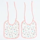 Набор детских слюнявчиков Крошка Я, 4 шт. + подарок, 20×17 см, цвет розовый, серый - Фото 2