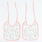 Набор детских слюнявчиков Крошка Я, 4 шт. + подарок, 20×17 см, цвет розовый, серый - Фото 3