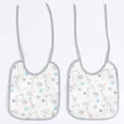 Набор детских слюнявчиков Крошка Я, 4 шт. + подарок, 20×17 см, цвет розовый, серый - Фото 3