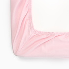 Трикотажная простыня на резинке 120х200х20см розовый кулирка, 120г/м хл100% - Фото 3