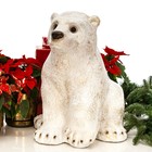 Садовая фигура "Белый медвежонок" 42х46х59см - фото 299068499