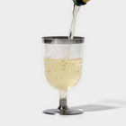 Бокал для вина «Кристалл», 200 мл, с металлизированными каемками, цвет прозрачный, 6 шт/уп - фото 321411268