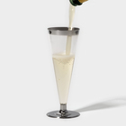 Бокал пластиковый одноразовый для шампанского «Флютэ», 150 мл, с металлизированными каемками, цвет прозрачный, 6 шт/уп - Фото 1