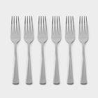 Вилки одноразовые, набор 6 шт., 19 см, пластик, серебристая - Фото 1