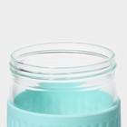 Стакан Magistro «Трэвел», 570 мл, 8.9×8.3×18 см, с трубочкой и крышкой, стекло, прозрачный, голубой - Фото 6