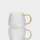 Кружки Magistro «Сара», набор 2 шт., 400 мл, 12×9×8 см, стекло, стеклянное сито, стекло, прозрачная - Фото 3