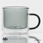 Кружка с двойными стенками Magistro «Дуо», 250 мл, 12×8.5×7.7 см, стекло, прозрачная - Фото 2