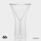 Бокал из стекла для мартини с двойными стенками Magistro «Айс», 170 мл, 10,3×15,7 см - фото 4438595