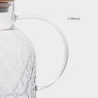 Чайник стеклянный заварочный с бамбуковой крышкой и металлическим фильтром BellaTenero «Круиз», 1 л, 16×10×12 см - фото 4438601