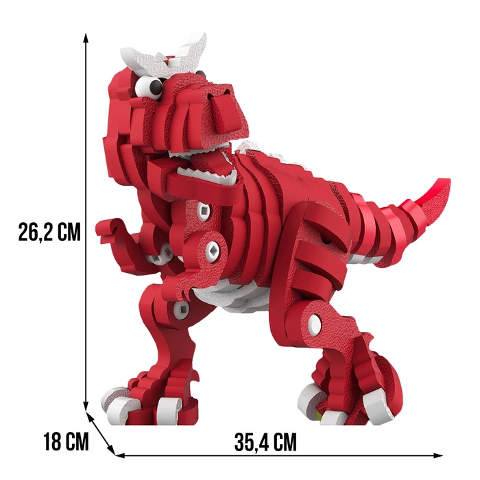 Конструктор «Тиранозавр», мягкий, материал EVA, 118 деталей - фото 1908123012