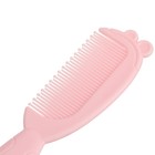 Набор для ухода за волосами: расческа и щетка «Мишка»,  цвет розовый - Фото 4