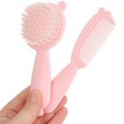 Расчёска детская, массажная щётка для волос в наборе «Мишка», розовый - Фото 5