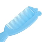 Набор для ухода за волосами: расческа и щетка «Мишка»,  цвет голубой - фото 9628752