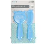 Расчёска детская, массажная щётка для волос в наборе «Мишка», голубой - Фото 6