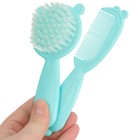 Расчёска детская, массажная щётка для волос в наборе «Мишка», бирюзовый - Фото 5