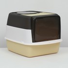 Туалет закрытый, 51×34×37 см, с совком, прозрачный, пластик, жёлтый - Фото 2