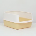 Туалет закрытый, 51×34×37 см, с совком, прозрачный, пластик, жёлтый - Фото 3