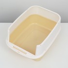 Туалет закрытый, 51×34×37 см, с совком, прозрачный, пластик, жёлтый - Фото 4