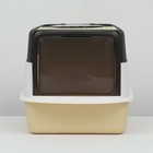 Туалет закрытый, 51×34×37 см, с совком, прозрачный, пластик, жёлтый - Фото 5