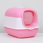Туалет закрытый с откидным верхом, совком и угольным фильтром 40 х 56 х 39 см, розовый - фото 9540948