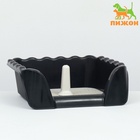 Туалет для собак, 43×43×15 см, с высокими бортами и съёмной сеткой, пластик, чёрный - Фото 2