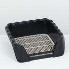 Туалет для собак, 43×43×15 см, с высокими бортами и съёмной сеткой, пластик, чёрный - Фото 4