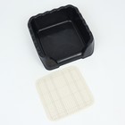 Туалет для собак, 43×43×15 см, с высокими бортами и съёмной сеткой, пластик, чёрный - Фото 5