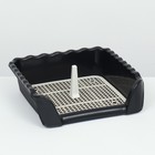 Туалет для собак, 38×36×12 см, с высокими бортами и съёмной сеткой, пластик, чёрный - Фото 2