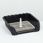 Туалет для собак, 38×36×12 см, с высокими бортами и съёмной сеткой, пластик, чёрный - Фото 3