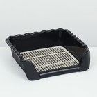 Туалет для собак, 38×36×12 см, с высокими бортами и съёмной сеткой, пластик, чёрный - Фото 3
