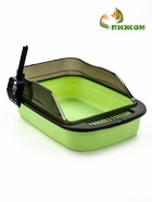 Туалет с бортом, 50×35×18 см, пластик, зелёный - Фото 1