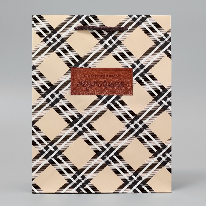 Пакет подарочный ламинированный, упаковка, «Настоящему мужчине», MS, 23 х 18 х 8 см - фото 1909591458