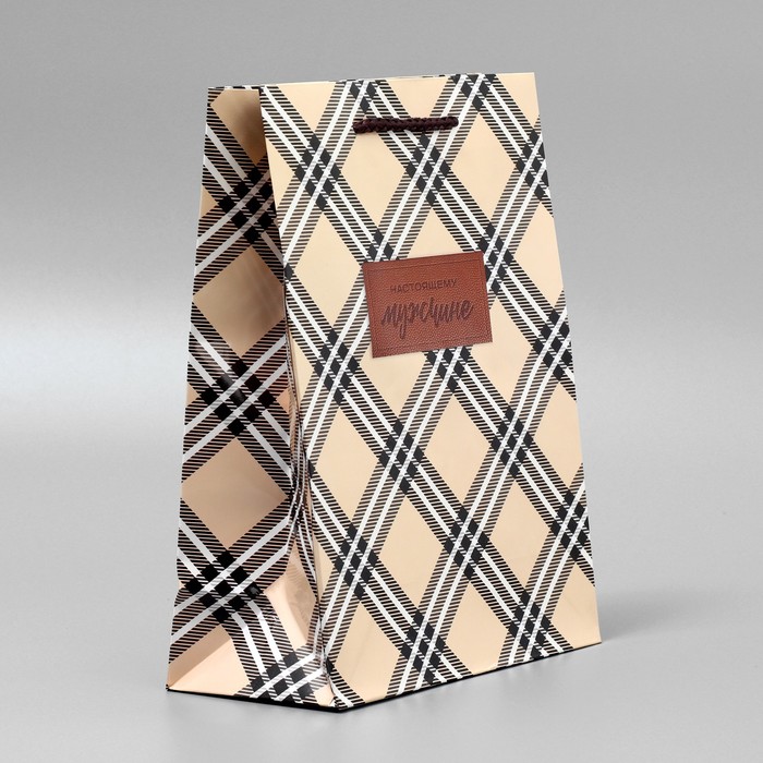 Пакет подарочный ламинированный, упаковка, «Настоящему мужчине», MS, 23 х 18 х 8 см - фото 1928580613