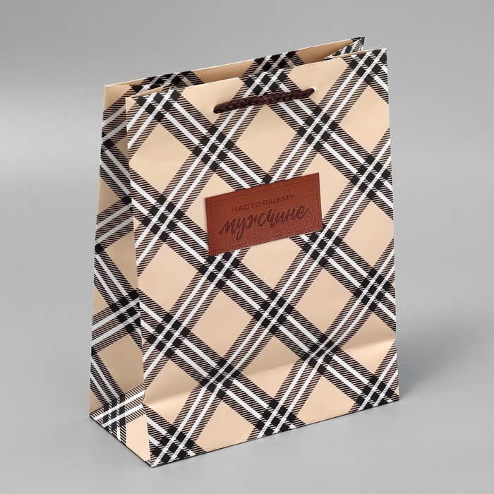 Пакет подарочный ламинированный, упаковка, «Настоящему мужчине», MS, 23 х 18 х 8 см - фото 1909591460