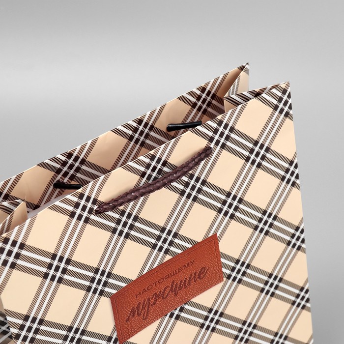 Пакет подарочный ламинированный, упаковка, «Настоящему мужчине», MS, 23 х 18 х 8 см - фото 1928580615