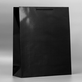 Пакет подарочный ламинированный, упаковка, «Чёрный», 40 х 49 х 15 см