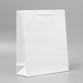 Пакет подарочный ламинированный, упаковка, White, M 24 х 29 х 9 см