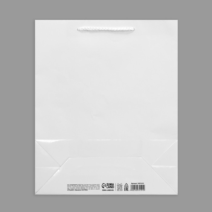 Пакет ламинированный White, M 24 х 29 х 9 см