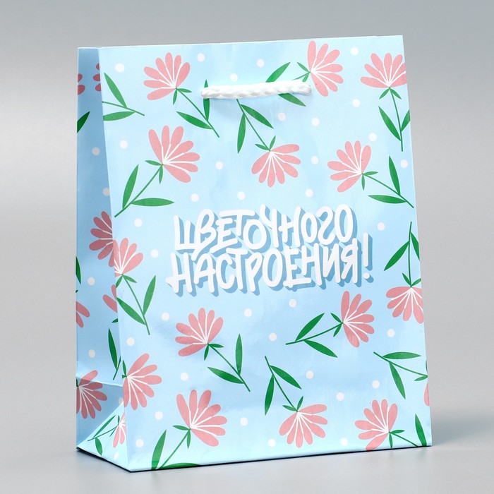 Пакет подарочный ламинированный, упаковка, «Цветочного настроения», S 12 х 15 х 5.5 см - Фото 1