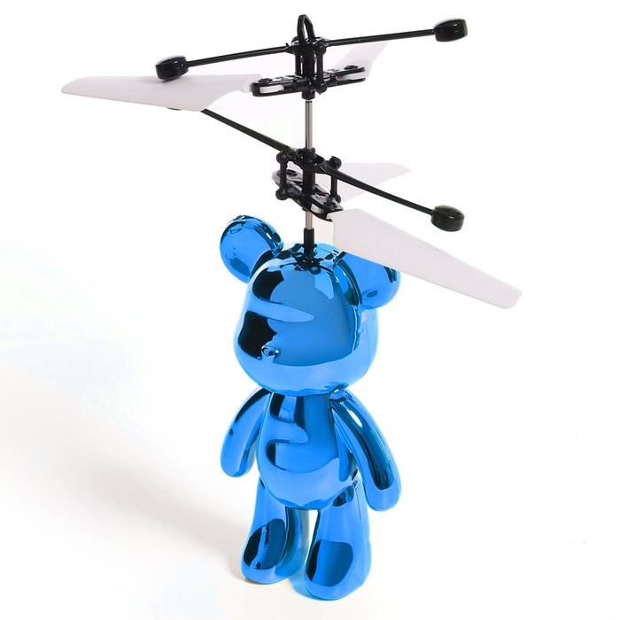 Супербол «Мишка Флай», летает, работает от аккумулятора, цвет синий