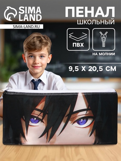 Пенал школьный, плоский, ПВХ, 9.5×20.5 см «Аниме мир»