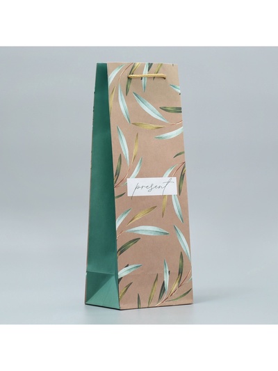 Пакет подарочный под бутылку Present, 36×14×10 см