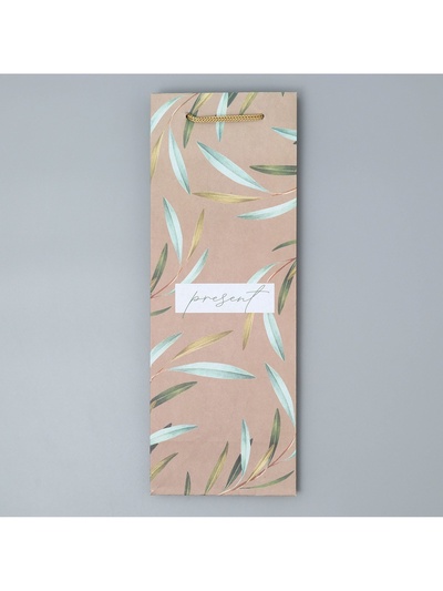 Пакет подарочный под бутылку Present, 36×14×10 см