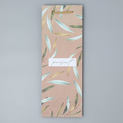 Пакет подарочный под бутылку Present, 36×14×10 см