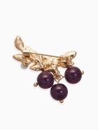 Брошь «Ягоды» аметист, цвет фиолетово-зелёный в золоте - Фото 2