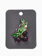 Брошь «Ягоды» аметист, цвет фиолетово-зелёный в золоте - Фото 4