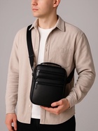 Сумка кросс-боди мужская на молнии, с ручкой, 3 наружных кармана, 18×8.5×22 см, чёрная - Фото 2