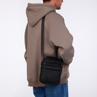 Сумка кросс-боди мужская на молнии, с ручкой, 3 наружных кармана, 18×8.5×22 см, чёрная - Фото 7